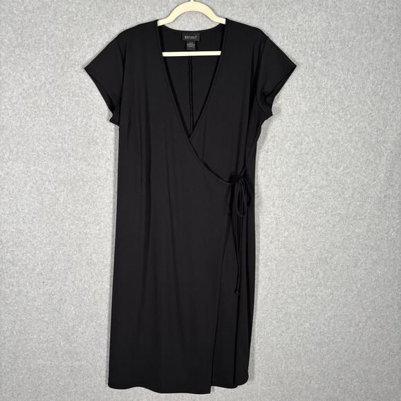 Lane Bryant Dress 14 16 Wrap Strap‎ Tie Stretch Modest Career Church Quiet Basic - Picture 1 of 9